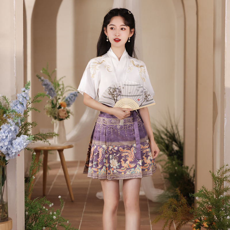 新中式国风短款马面裙套装女夏季20