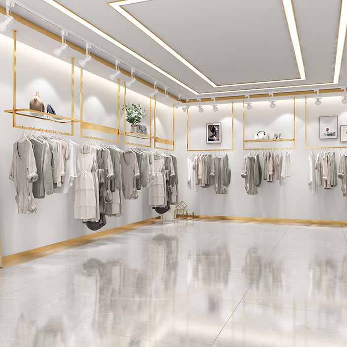 高档服装店衣架展示架女装礼服婚纱货架吊顶衣服架子上墙悬挂吊架