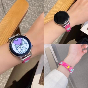 iwujiao适用fit华为watch3硅胶手表带GT 4 41mm Pro荣耀 S2 小米color华米gtr GTS一加vivo OPPO三星Ticwatch