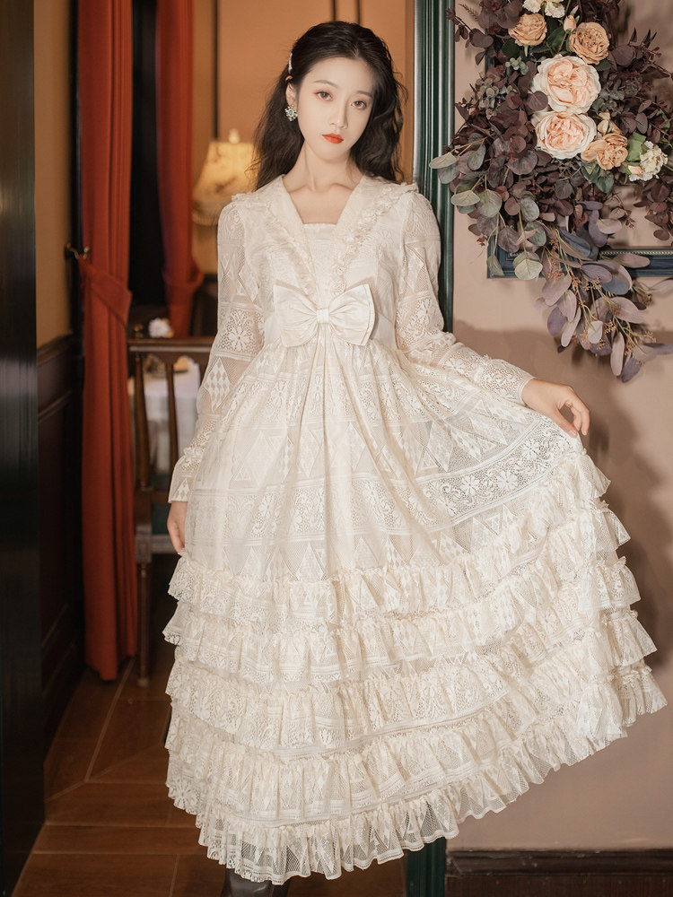 礼服裙轻奢小众高端初恋少女温柔风别致高级感在逃公主连衣裙子秋