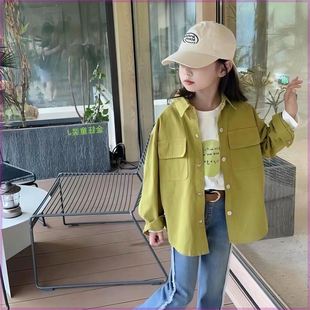 新品巴拉巴拉女童衬衫外套24春季新款韩系洋气长袖衬衣中大童休闲