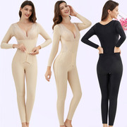 Body sculpting clothes open crotch women's one-piece enhanced version of the buttocks and abdomen strong pressure long body underwear underwear one-piece autumn and winter