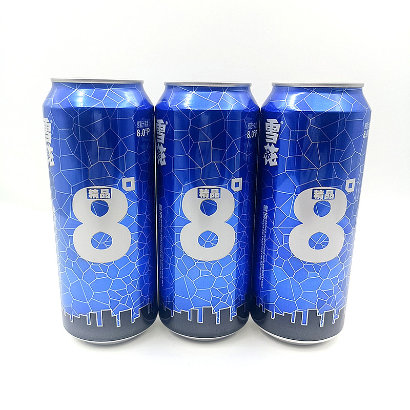 雪花啤酒精品8度500ml*12瓶原麦汁浓度8p优质纯酿整箱正品包邮