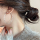 简约素圈耳环女小众设计感高级夸张大耳圈2024年新款爆款纯银耳饰