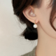 法式淡水珍珠纯银耳钉女轻奢复古气质法式高级感耳饰耳坠耳环耳钩
