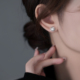S999纯银针水钻珍珠耳钉睡觉免摘小巧耳环2023年新款潮高级感耳饰
