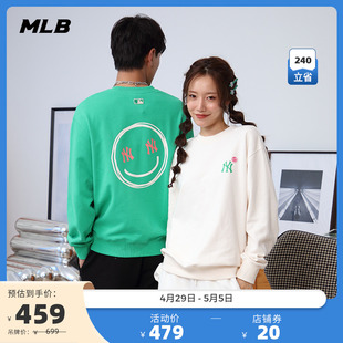 MLB官方 男女情侣笑脸卫衣圆领套头衫休闲百搭运动潮春夏季MTEC5