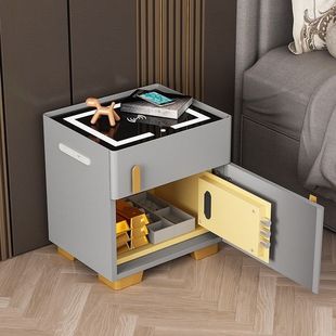 智能床头柜带保险箱一体实木小型隐形保险柜2023新款卧室简约现代