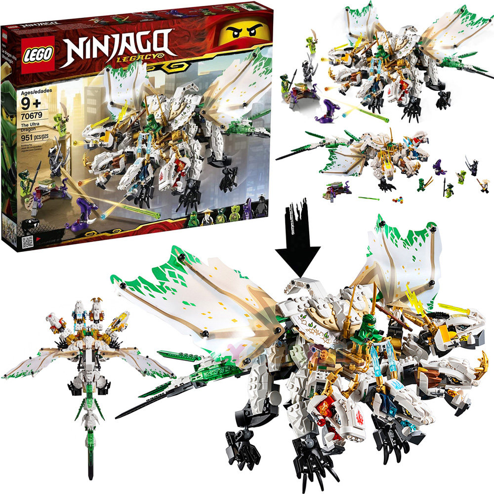 乐高70679幻影忍者系列终极神龙合体四头龙大决斗拼装积木玩具