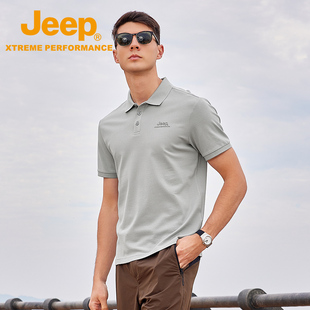 【汗无痕】Jeep官方户外运动速干T恤男士夏季透气短袖商务POLO衫