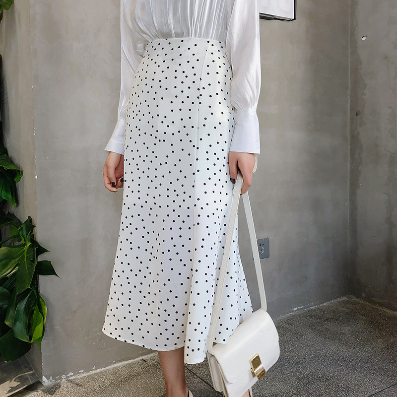 Fashion polka dot high waist mermaid skirt时尚波点高腰鱼尾裙