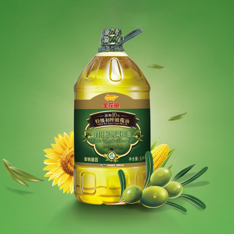 金龙鱼橄榄调和油5L食用油非转基因添加10%特级初榨橄榄油植物油