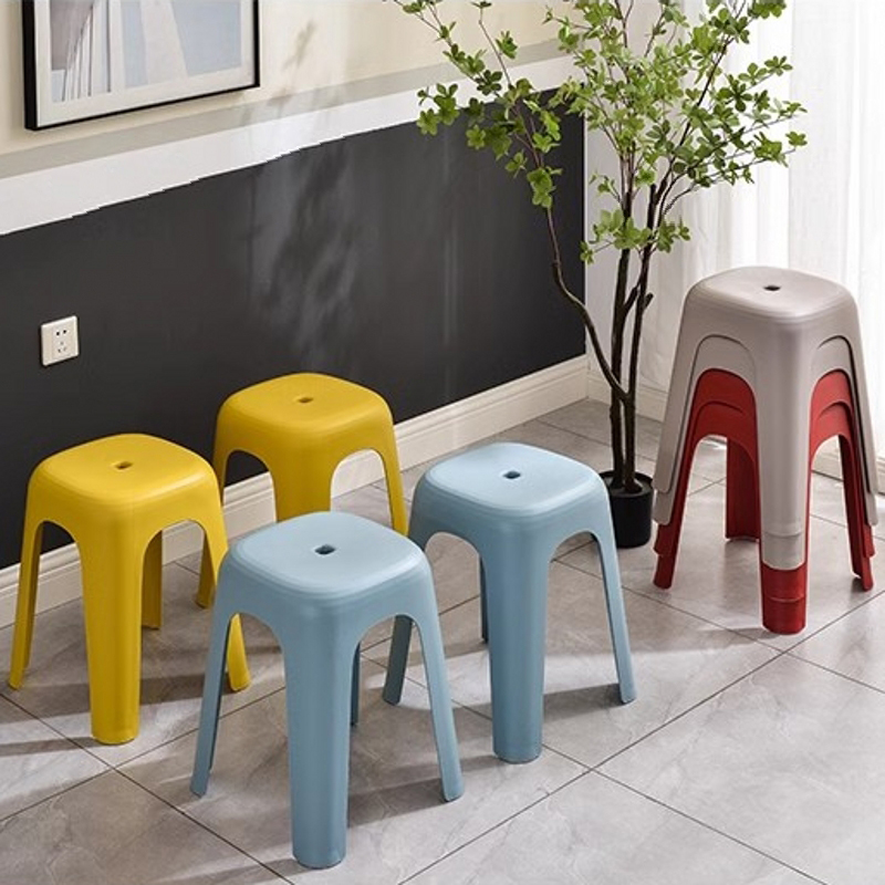 加厚塑料凳子家用成人凳高凳现代简约餐桌凳可叠放熟胶凳防滑包邮