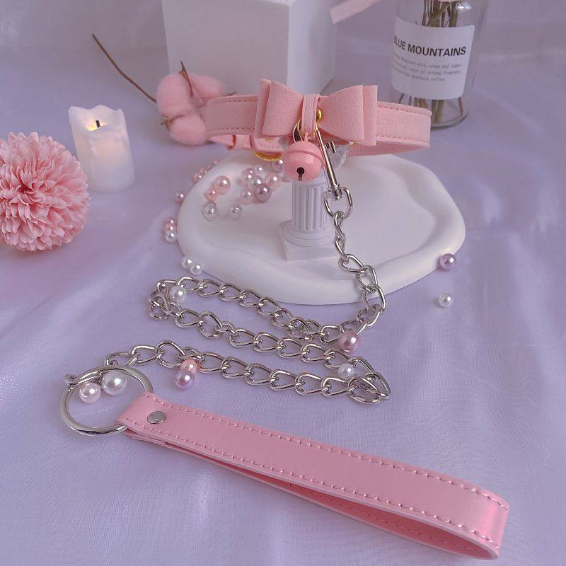 情趣项圈牵引绳主人我听话 狗链m铃铛女朋友脖环女颈环情侣锁骨链