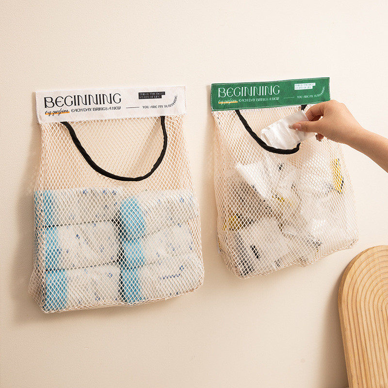 买菜购物的塑料袋家里没地方放？就用这个网兜收纳袋再也不怕乱放