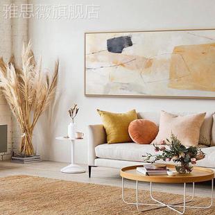 网红日式寂风客装饰画沙发背景侘墙壁挂画现代简厅约横幅抽象油画