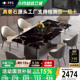 梵普森进口天然大理石餐桌黑玫瑰长款高级感简约2024款餐桌椅组合