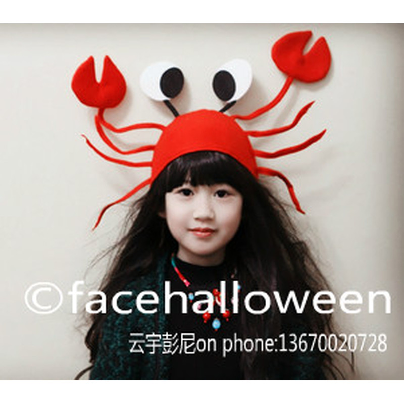 网红可爱鲨鱼小龙虾螃蟹帽子韩国超萌头箍五一节儿童头饰活动道具