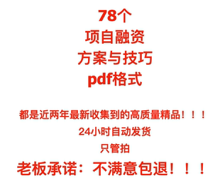 项目融资方案模式案例方式商业计划书公司股权合作策划运作框架