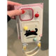 彩色立体波点猫咪腕带短绳iPhone16/15手机壳适用苹果14/13promax卡包卡套插卡12软壳手提链条挂绳少女心新款