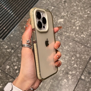 高级感简约透明适用苹果15手机壳iPhone13/14promax简约全包防摔11保护套15pro男女plus网红软硅胶12por新款