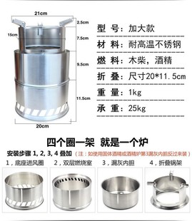 柴火灶户外露营柴火炉旅行家用农村取暖便携小炉子移动大灶台地锅