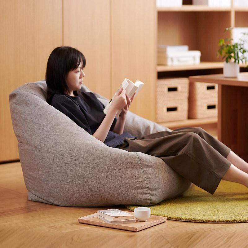 muji/无印良品豆袋懒人沙发布艺客厅单人卧室日式小沙发简易现代