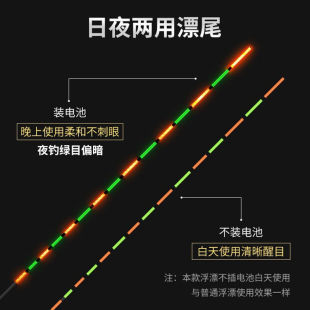 民间艺人夜光漂醒目强光纳米电子漂鲫鱼漂加长行程流氓夜钓浮漂高