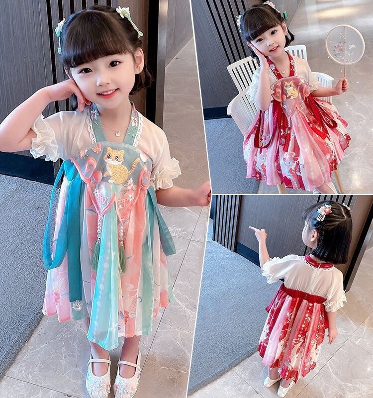 女童古装公主裙夏装甜美可爱新款中国风裙子儿童汉服连衣裙夏季