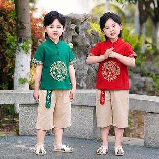 男童汉服夏季薄款中国风套装宝宝国学服装男孩唐装儿童六一演出服