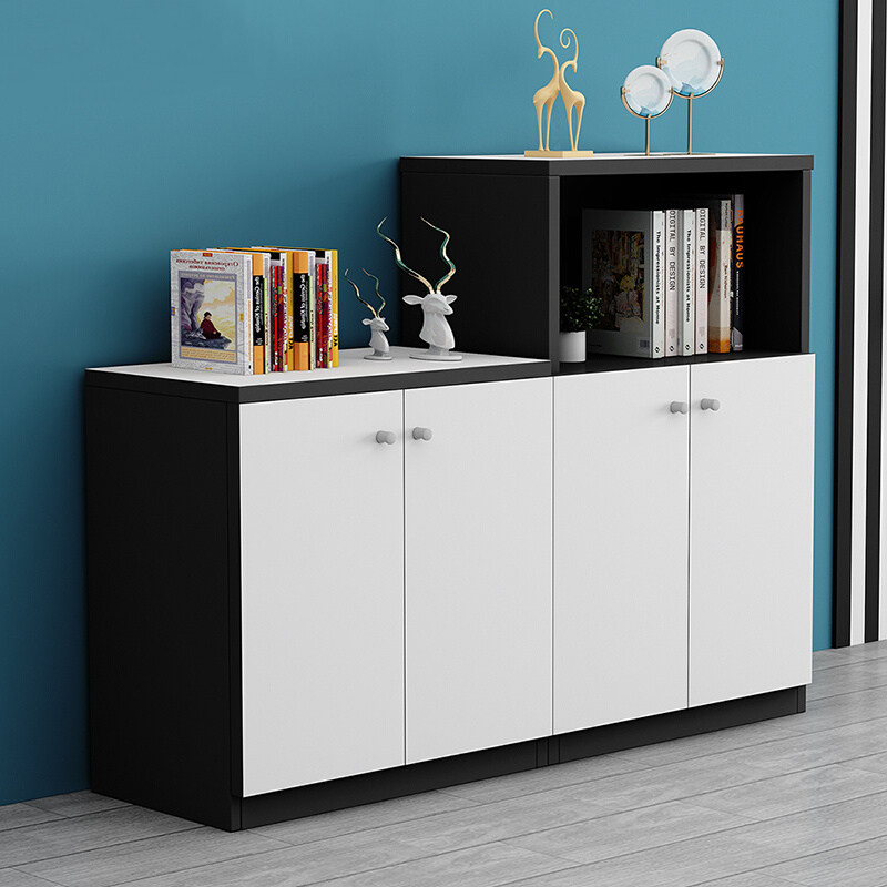 办公室矮柜木制收纳文件柜双门落地长条柜组合定制隔断柜置物边柜