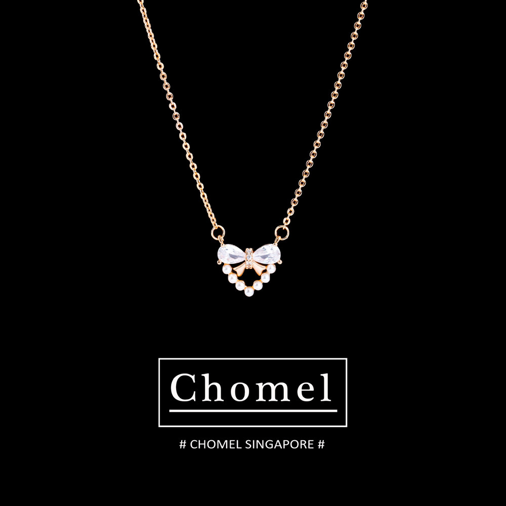 新加坡官网chomel项链女珍珠蝴蝶纯银轻奢锁骨链小众设计生日礼物