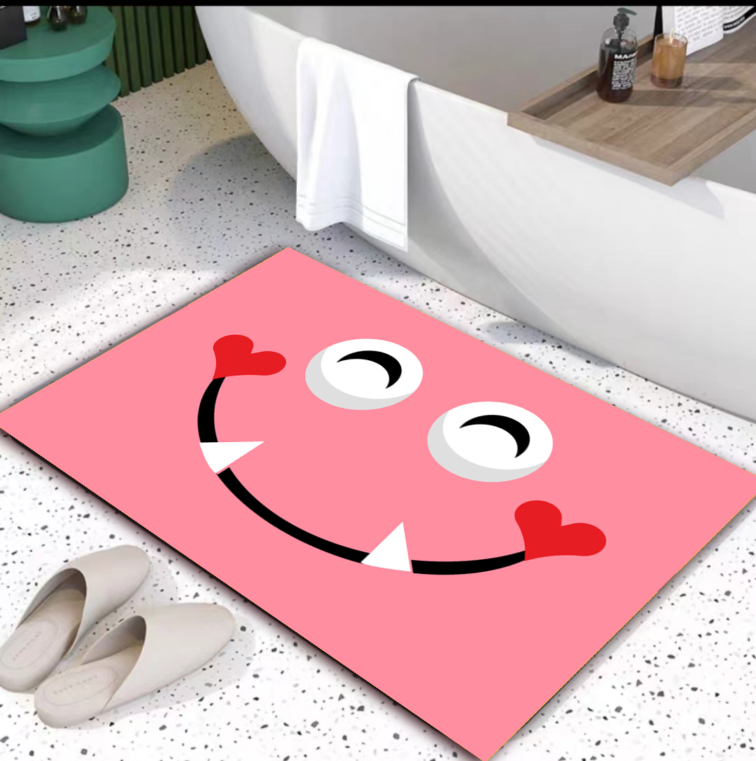 软硅藻泥地垫脚垫门垫垫子浴室防滑垫吸水垫家用卡通卫生间可裁剪
