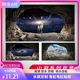 背景大型新款画纸高清定制贴纸星空红龙鱼缸造景外贴3d立体壁纸