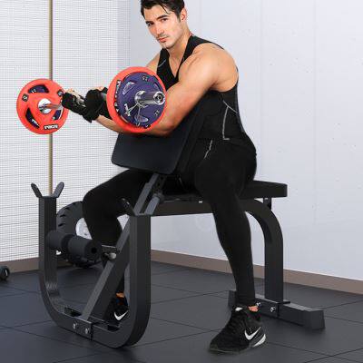 驰尚牧师凳家用二头肌训练器肱二头肌架杠铃弯举凳健身器材牧师椅