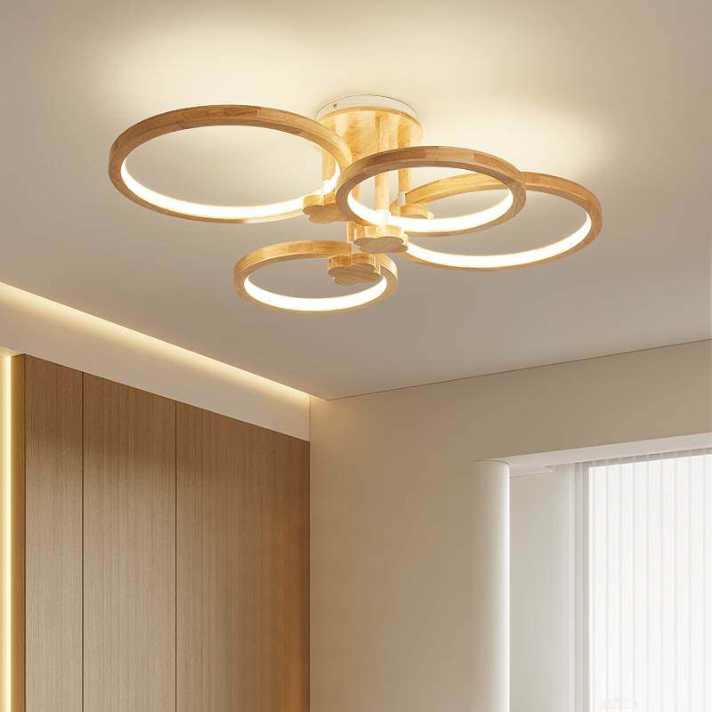 客厅灯北欧吸顶灯实木现代简约卧室灯房间餐厅灯日式木质设计师灯