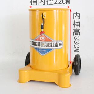 科球气动黄油机12升黄油桶带轮子挂钩打油铁桶压油盘弹簧整套容器