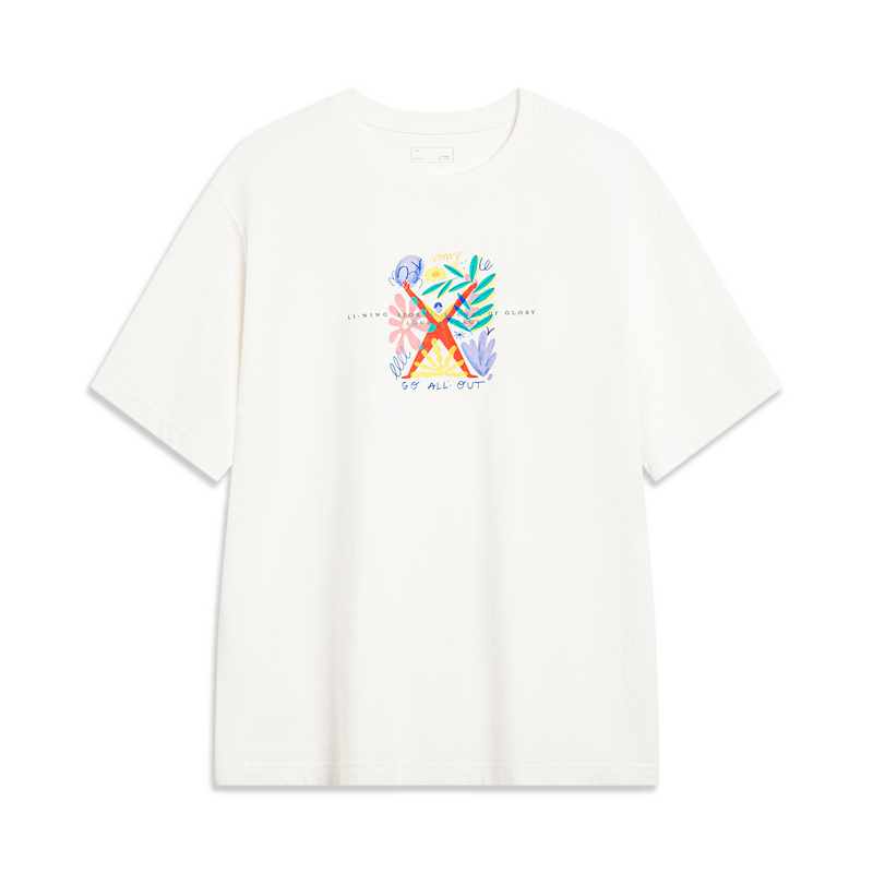 李宁男子T恤夏季新款运动生活系列休闲圆领短袖文化衫AHST459