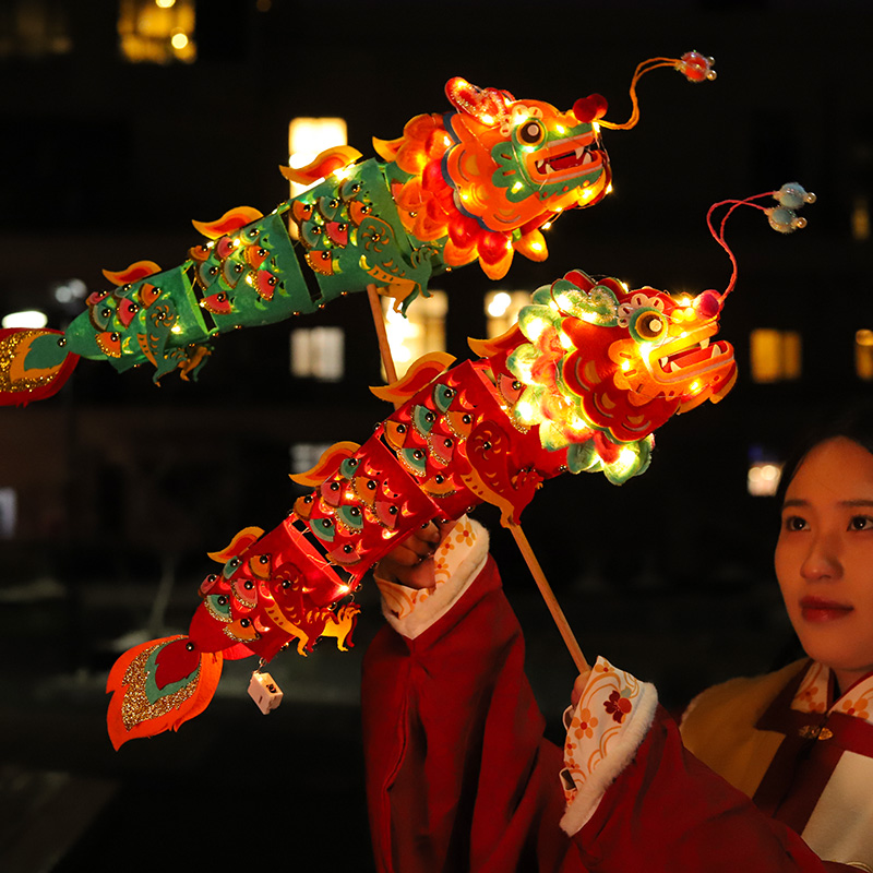 中秋节灯笼儿童幼儿园手工龙年国潮非遗舞龙花灯无纺布diy材料包