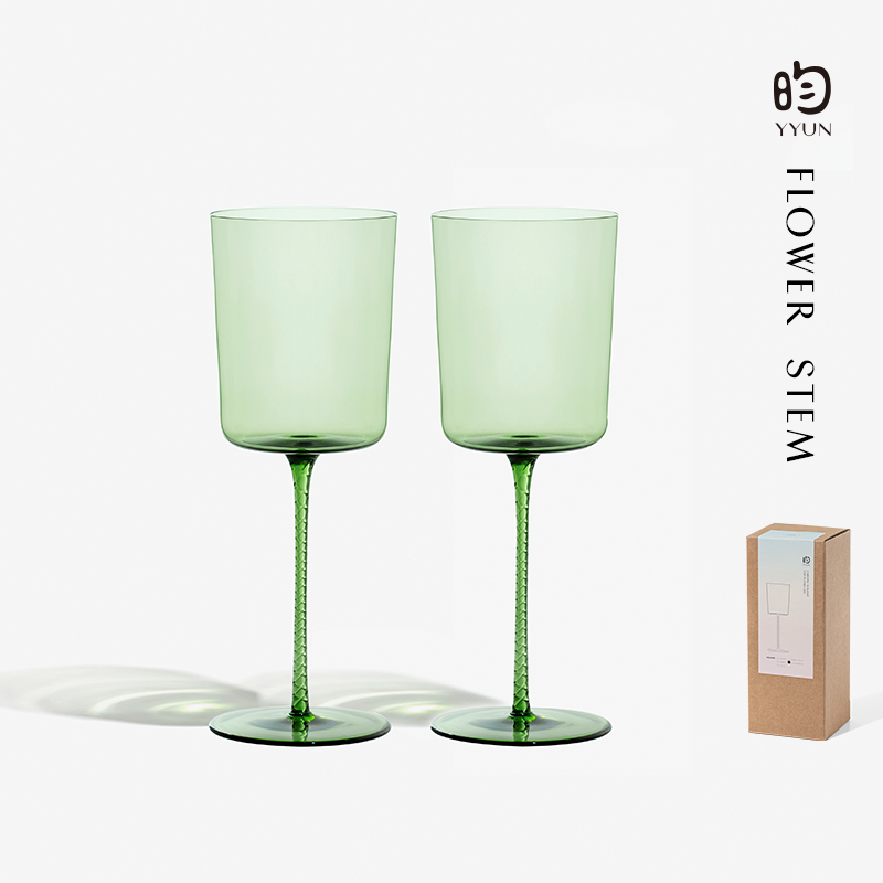 YYUN/昀 手工玻璃笛型香槟杯高脚红酒杯礼盒水晶葡萄酒杯家用复古