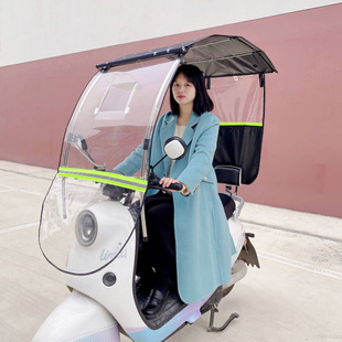 新款隐形雨蓬电瓶车自动收缩雨棚雨棚电动车遮阳伞防晒防挡风板