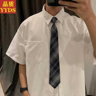 DK领带男易拉得学院风制服配饰棕色蓝色格子免打jk领结衬衫女甜酷