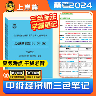 上岸熊中级经济师三色笔记2024年教材人力资源管理师经济基础知识产权师题库人力资源工商管理教材知识产权金融财政税收实务建筑