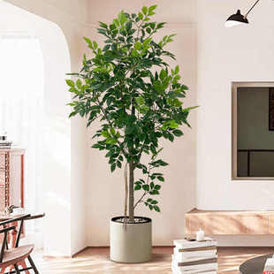 仿真绿植幸福树室内盆栽大型仿生植物假树轻奢客厅装饰品落地摆件