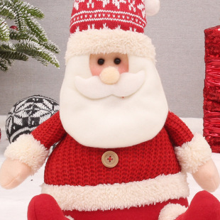 爆款圣诞节装饰品布艺坐姿圣诞老人雪人麋鹿公仔玩偶场景用品摆件