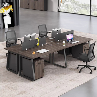 职员办公桌工位简约现代办公室四人位桌椅组合台式电脑桌子老板桌