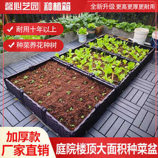 特大型种植神器 家庭屋顶楼顶阳台菜园 长方形蔬菜种植箱塑料花盆