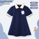 拉夏贝尔联名儿童连衣裙2025新款polo裙子女孩衣服公主裙女童夏装