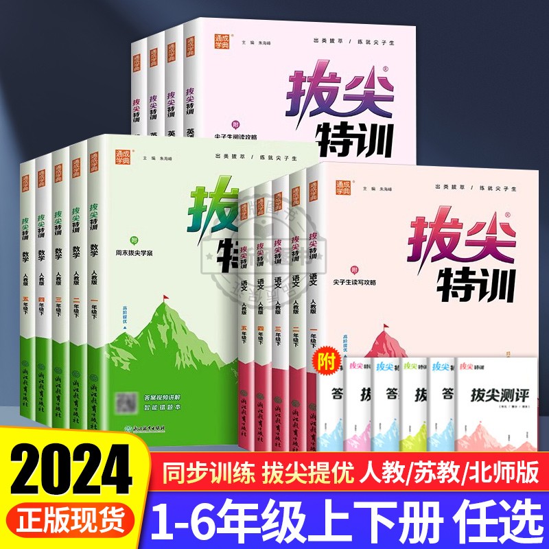 2024春季新版通城学典拔尖特训小学一二三四五六年级上册下册语文人教版数学苏教版北师版英语译林版同步训练课时作业本学霸推荐题