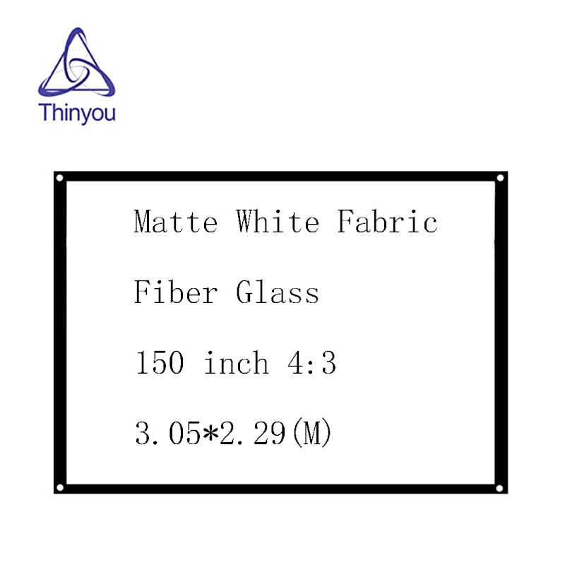 Thinyou Matte White Fabric Fiber Glass 150 inch 43 Simple P
